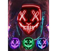 DWTECH Purge Mask LED Halloween Mask LED Halloween Costume LED Glow Scary Light Up Masks for Adult Men Women Festival Party Carnival Halloween Costume Cosplay