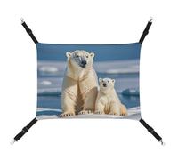 DWTJKMS 2 Polar Bears Cat Hammock Soft Sleeping Hammocks Adjustable Pet Hammock All Season Use for Cats, Ferret, Puppy, Rabbits, Small Animals (Classical)