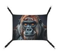 DWTJKMS A Gorilla Cat Hammock Soft Sleeping Hammocks Adjustable Pet Hammock All Season Use for Cats, Ferret, Puppy, Rabbits, Small Animals (Classical)