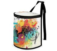 DWTJKMS Abstract Music Themed Car Trash Can with Lid Large Capacity Hanging Auto Trash Bin Leak-Proof Waterproof Trash Bin Cars Must Haves Interior Accessories