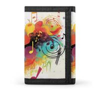 DWTJKMS Abstract Music Themed Wallet Minimalist Mens Slim Trifold Wallets Modern Fashion Wallets Anti-Theft Wallet Holds Cards And Cash