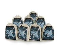 DWTJKMS Air Force Fighter Jet Gift Pouches 8PCS Portable Small Drawstring Storage Bags Pouches Reusable Cotton Linen Bunches Pocket For Wedding, Travel, Office, Workout (Unisex)