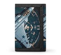 DWTJKMS Air Force Fighter Jet Wallet Minimalist Mens Slim Trifold Wallets Modern Fashion Wallets Anti-Theft Wallet Holds Cards And Cash