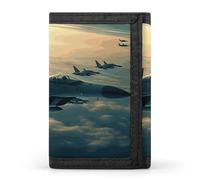 DWTJKMS Aircraft Fighter Jets Wallet Minimalist Mens Slim Trifold Wallets Modern Fashion Wallets Anti-Theft Wallet Holds Cards And Cash