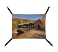 DWTJKMS Albany Covered Bridge Cat Hammock Soft Sleeping Hammocks Adjustable Pet Hammock All Season Use for Cats, Ferret, Puppy, Rabbits, Small Animals (Classical)