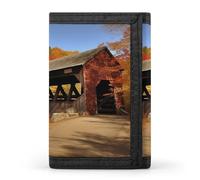 DWTJKMS Albany Covered Bridge Wallet Minimalist Mens Slim Trifold Wallets Modern Fashion Wallets Anti-Theft Wallet Holds Cards And Cash