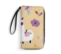 DWTJKMS Alpaca And Bee Long Wallet Slim PU Leather Wallets for Men Women Minimalist Wallet with Card Slots, white, 19.7x10.5cm