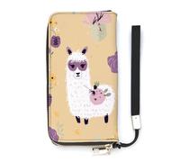 DWTJKMS Alpaca And Bee Long Wallet Slim PU Leather Wallets for Men Women Minimalist Wallet with Card Slots, white, 20x10.5cm