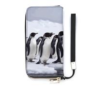 DWTJKMS Antarctica Penguins Long Wallet Slim PU Leather Wallets for Men Women Minimalist Wallet with Card Slots, white, 20x10.5cm