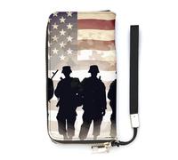 DWTJKMS Armed Forces Day American Long Wallet Slim PU Leather Wallets for Men Women Minimalist Wallet with Card Slots, white, 20x10.5cm