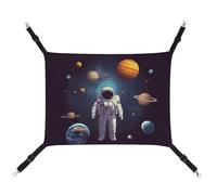 DWTJKMS Astronaut Solar System Planets Cat Hammock Soft Sleeping Hammocks Adjustable Pet Hammock All Season Use for Cats, Ferret, Puppy, Rabbits, Small Animals (Classical)