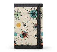 DWTJKMS Atomic Stars Retro Pattern Wallet Minimalist Mens Slim Trifold Wallets Modern Fashion Wallets Anti-Theft Wallet Holds Cards And Cash