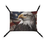 DWTJKMS Bald Eagle US Flag Pictures Cat Hammock Soft Sleeping Hammocks Adjustable Pet Hammock All Season Use for Cats, Ferret, Puppy, Rabbits, Small Animals (Classical)