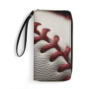 DWTJKMS Baseball Lace Close Up Long Wallet Slim PU Leather Wallets for Men Women Minimalist Wallet with Card Slots, white, 19.7x10.5cm