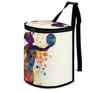 DWTJKMS Basketball Girl Pattern Car Trash Can with Lid Large Capacity Hanging Auto Trash Bin Leak-Proof Waterproof Trash Bin Cars Must Haves Interior Accessories