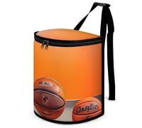 DWTJKMS Basketball Orange Car Trash Can with Lid Large Capacity Hanging Auto Trash Bin Leak-Proof Waterproof Trash Bin Cars Must Haves Interior Accessories