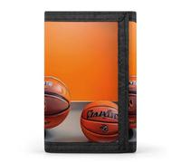 DWTJKMS Basketball Orange Wallet Minimalist Mens Slim Trifold Wallets Modern Fashion Wallets Anti-Theft Wallet Holds Cards And Cash