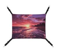 DWTJKMS Beach Sunset Cat Hammock Soft Sleeping Hammocks Adjustable Pet Hammock All Season Use for Cats, Ferret, Puppy, Rabbits, Small Animals (Classical)