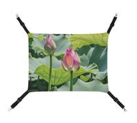 DWTJKMS Beautiful Lotus Flowers Cat Hammock Soft Sleeping Hammocks Adjustable Pet Hammock All Season Use for Cats, Ferret, Puppy, Rabbits, Small Animals (Classical)