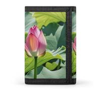 DWTJKMS Beautiful Lotus Flowers Wallet Minimalist Mens Slim Trifold Wallets Modern Fashion Wallets Anti-Theft Wallet Holds Cards And Cash