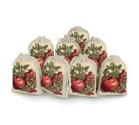 DWTJKMS Berries of Pomegranate Gift Pouches 8PCS Portable Small Drawstring Storage Bags Pouches Reusable Cotton Linen Bunches Pocket For Wedding, Travel, Office, Workout (Unisex)