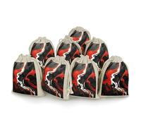 DWTJKMS Black And Red Marble Gift Pouches 8PCS Portable Small Drawstring Storage Bags Pouches Reusable Cotton Linen Bunches Pocket For Wedding, Travel, Office, Workout (Unisex)