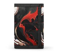 DWTJKMS Black And Red Marble Wallet Minimalist Mens Slim Trifold Wallets Modern Fashion Wallets Anti-Theft Wallet Holds Cards And Cash
