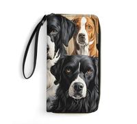 DWTJKMS Black And White Dog Long Wallet Slim PU Leather Wallets for Men Women Minimalist Wallet with Card Slots, white, 19.7x10.5cm