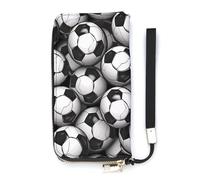 DWTJKMS Black And White Soccer Ball Pattern Long Wallet Slim PU Leather Wallets for Men Women Minimalist Wallet with Card Slots, white, 20x10.5cm