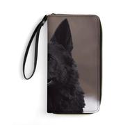 DWTJKMS Black German Shepherd Long Wallet Slim PU Leather Wallets for Men Women Minimalist Wallet with Card Slots, white, 19.7x10.5cm