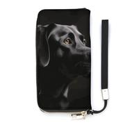 DWTJKMS Black Labrador Long Wallet Slim PU Leather Wallets for Men Women Minimalist Wallet with Card Slots, white, 20x10.5cm