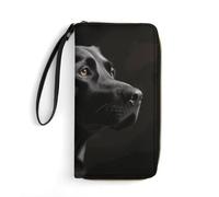 DWTJKMS Black Labrador Long Wallet Slim PU Leather Wallets for Men Women Minimalist Wallet with Card Slots, white, 19.7x10.5cm
