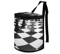 DWTJKMS Black White Chess Checkerboard Car Trash Can with Lid Large Capacity Hanging Auto Trash Bin Leak-Proof Waterproof Trash Bin Cars Must Haves Interior Accessories