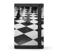 DWTJKMS Black White Chess Checkerboard Wallet Minimalist Mens Slim Trifold Wallets Modern Fashion Wallets Anti-Theft Wallet Holds Cards And Cash