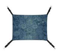 DWTJKMS Blue Floral Lace Cat Hammock Soft Sleeping Hammocks Adjustable Pet Hammock All Season Use for Cats, Ferret, Puppy, Rabbits, Small Animals (Classical)