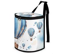 DWTJKMS Blue Hot Air Balloon Car Trash Can with Lid Large Capacity Hanging Auto Trash Bin Leak-Proof Waterproof Trash Bin Cars Must Haves Interior Accessories