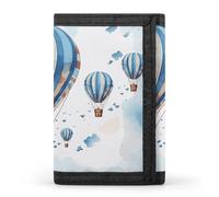 DWTJKMS Blue Hot Air Balloon Wallet Minimalist Mens Slim Trifold Wallets Modern Fashion Wallets Anti-Theft Wallet Holds Cards And Cash