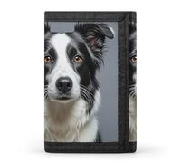 DWTJKMS Border Collie Wallet Minimalist Mens Slim Trifold Wallets Modern Fashion Wallets Anti-Theft Wallet Holds Cards And Cash