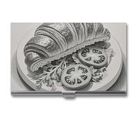 DWTJKMS Bread Art Business Card Holder Aluminum Alloy Card Case Metal Name Card Holder for Men Women Professional Credit Card ID Case for Office Business Unique Gift