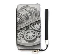 DWTJKMS Bread Art Long Wallet Slim PU Leather Wallets for Men Women Minimalist Wallet with Card Slots, white, 20x10.5cm