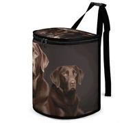 DWTJKMS Brown Labrador Retriever Car Trash Can with Lid Large Capacity Hanging Auto Trash Bin Leak-Proof Waterproof Trash Bin Cars Must Haves Interior Accessories