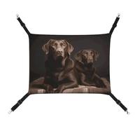 DWTJKMS Brown Labrador Retriever Cat Hammock Soft Sleeping Hammocks Adjustable Pet Hammock All Season Use for Cats, Ferret, Puppy, Rabbits, Small Animals (Classical)