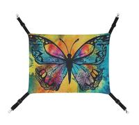 DWTJKMS Butterfly Tie Dye Cat Hammock Soft Sleeping Hammocks Adjustable Pet Hammock All Season Use for Cats, Ferret, Puppy, Rabbits, Small Animals (Classical)
