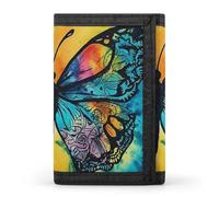 DWTJKMS Butterfly Tie Dye Wallet Minimalist Mens Slim Trifold Wallets Modern Fashion Wallets Anti-Theft Wallet Holds Cards And Cash