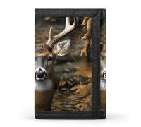 DWTJKMS Camouflage Deer Wallet Minimalist Mens Slim Trifold Wallets Modern Fashion Wallets Anti-Theft Wallet Holds Cards And Cash