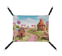 DWTJKMS Candy Land Cat Hammock Soft Sleeping Hammocks Adjustable Pet Hammock All Season Use for Cats, Ferret, Puppy, Rabbits, Small Animals (Classical)