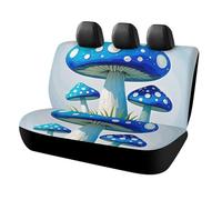 DWTJKMS Cartoon Blue Mushroom Car Seat Cover, Car Non-Slip Protector for Back Seat, Durable Scratch Proof Universal Size Auto Seats Cover Fits Cars, Trucks and SUVs