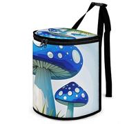 DWTJKMS Cartoon Blue Mushroom Car Trash Can with Lid Large Capacity Hanging Auto Trash Bin Leak-Proof Waterproof Trash Bin Cars Must Haves Interior Accessories