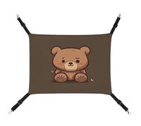 DWTJKMS Cartoon Brown Cute Bear Cat Hammock Soft Sleeping Hammocks Adjustable Pet Hammock All Season Use for Cats, Ferret, Puppy, Rabbits, Small Animals (Classical)