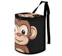 DWTJKMS Cartoon Brown Monkey Car Trash Can with Lid Large Capacity Hanging Auto Trash Bin Leak-Proof Waterproof Trash Bin Cars Must Haves Interior Accessories